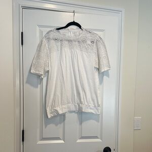 LOFT White Eyelet Blouse
